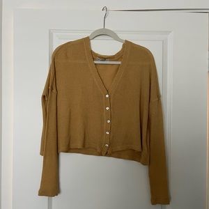 Urban Outfitters yellow long sleeve woven cardigan